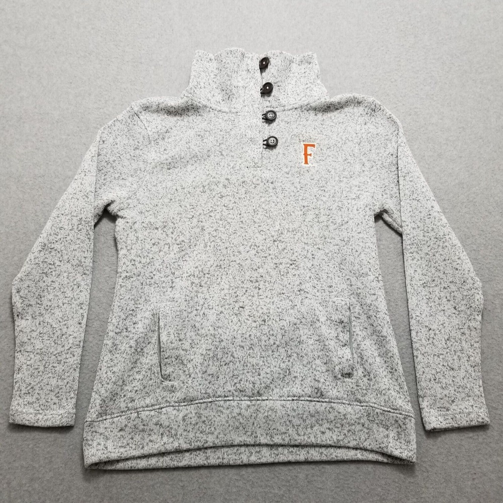 Champion Sweater Womens Large Gray Pullover Sweatshirt Mock Neck Pockets